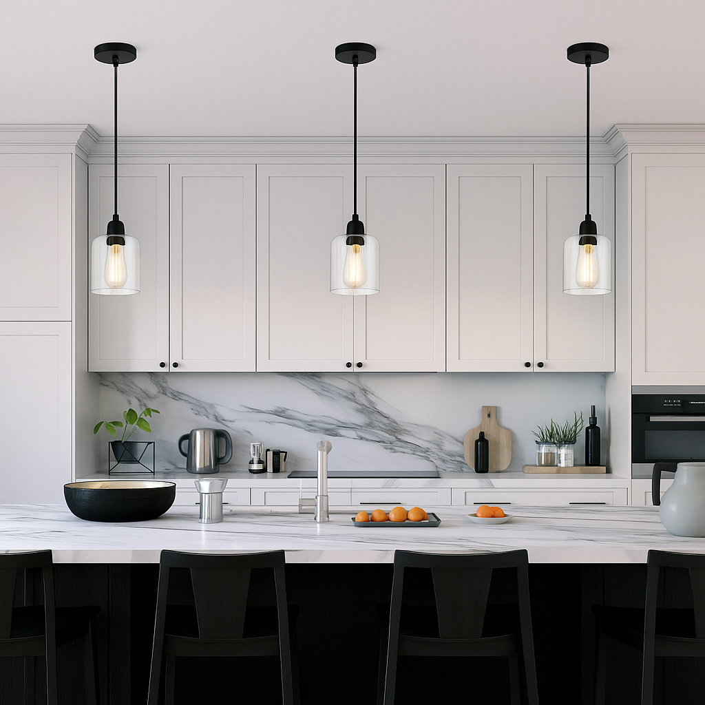 Kitchen lighting in a modern kitchen renovation