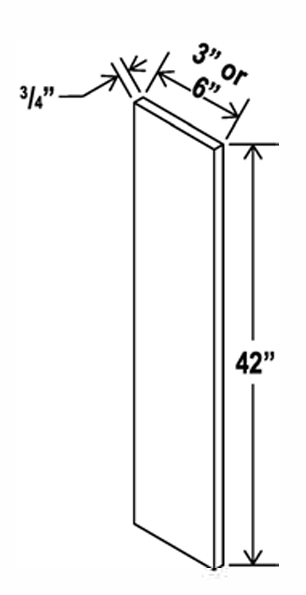 Filler , 3" x 42" , Shaker , Wood White
