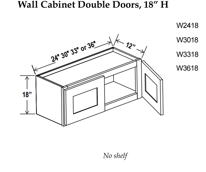 Wall Cabinet , 36" x 15" , Shaker, Wood Grey