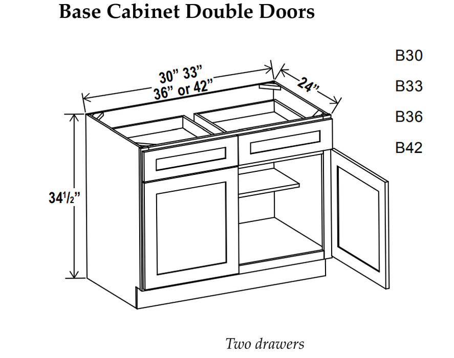 Kitchen Base , 30" , Shaker , Wood White