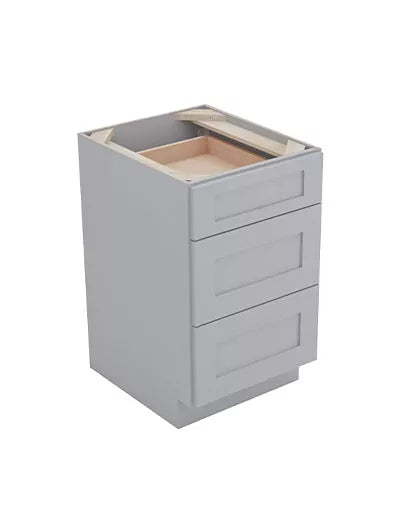 Vanity 3 Drawer Base , 18" , Shaker , Wood Grey