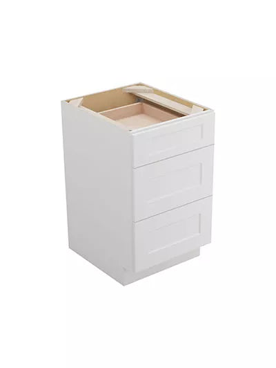 Vanity 3 Drawer Base , 21" , Shaker , Wood White