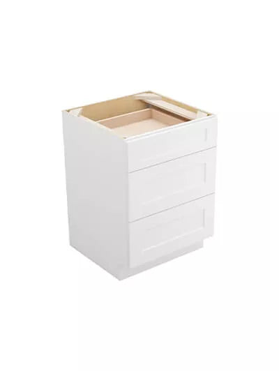 Vanity 3 Drawer Base , 24" , Shaker , PVC White