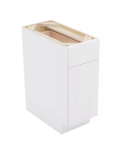 Vanity Drawer Base , 12" , 1 Drawer , Shaker , Wood White