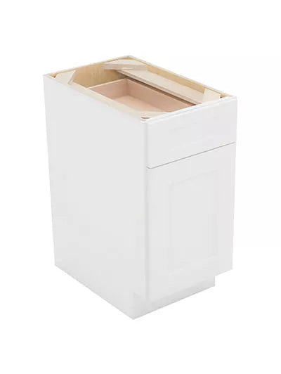 Vanity Drawer Base , 15" , 1 Drawer , Shaker , Wood White