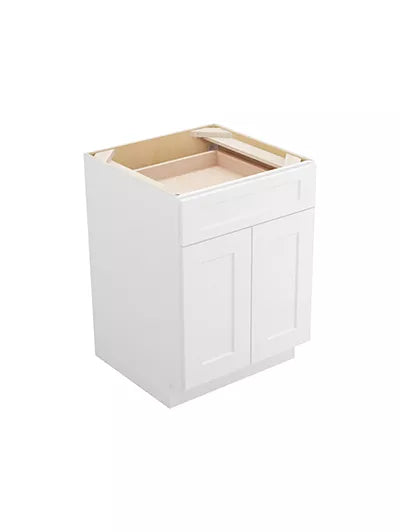 Kitchen Base , 24" , Shaker , Wood White