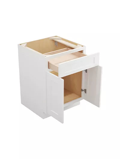 Kitchen Base , 24" , Shaker , Wood White