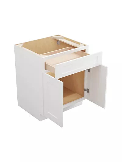 Kitchen Base , 27" , Shaker , PVC White