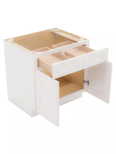 Kitchen Base , 30" , Shaker , Wood White