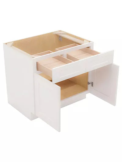 Kitchen Base , 33" , Shaker , Wood White