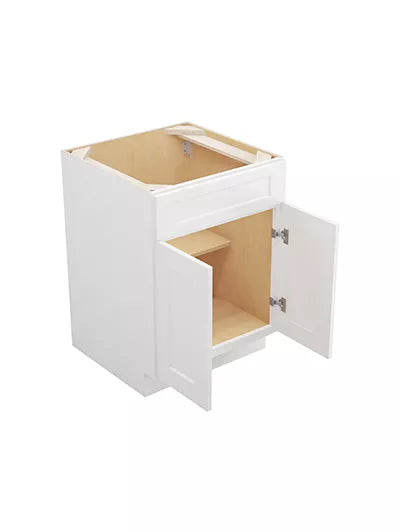 Vanity Sink Base , 24" , Shaker , Wood White