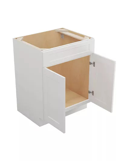 Vanity Sink Base , 27" , Shaker , Wood White