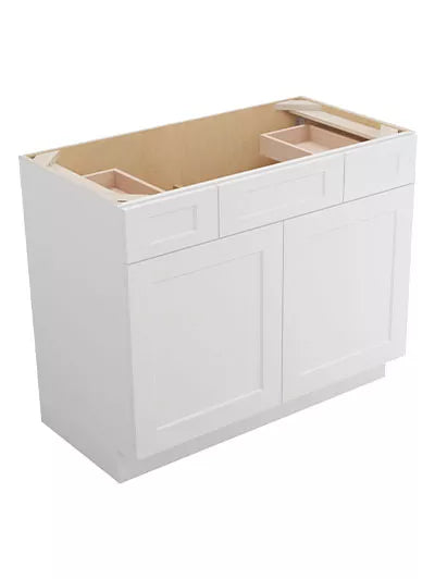 Vanity Sink Drawer Base , 42" , Shaker , Wood White