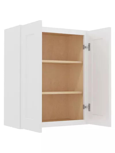 Wall Cabinet , 24" x 30" , Shaker , Wood White