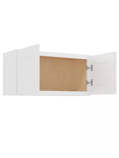 Wall Cabinet , 30" x 15" , Shaker , Wood White