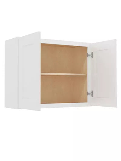 Wall Cabinet , 30" x 24" , Shaker , Wood White