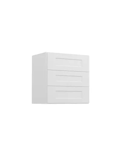 Kitchen 3 Drawer Base , 18" , Shaker , PVC White