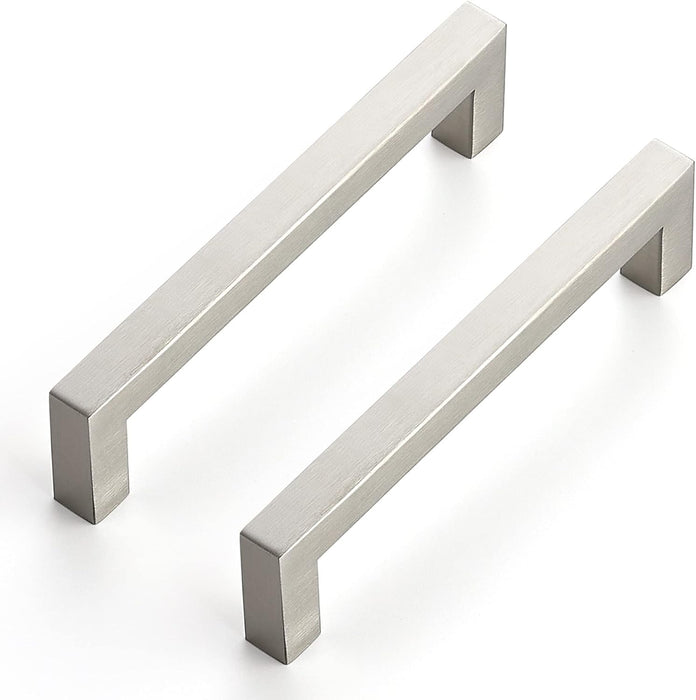 Cabinet Pull , 6" , Square , Brushed Nickel , (10-Pack)