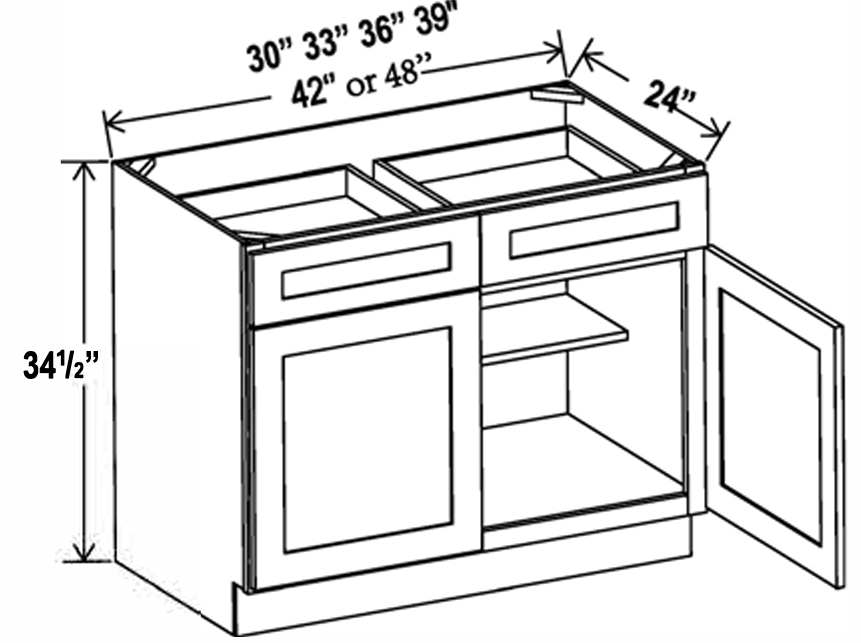 Kitchen Base , 36" , Shaker , PVC White