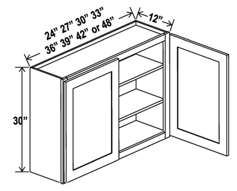 Wall Cabinet , 24" x 30" , Shaker , PVC White