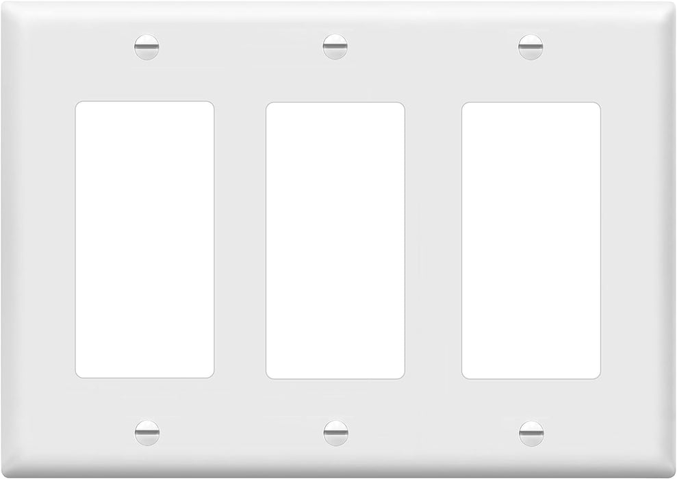 Outlet Plate , 3-Gang , 4.88" x 6.77" , White