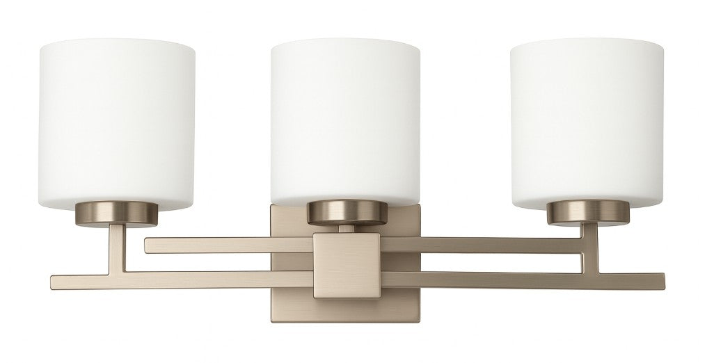 Vanity Light , 3 Light , Oval White Glass , Brushed Nickel
