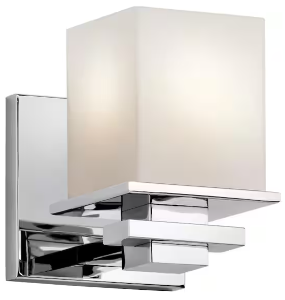 Wall Sconce , 1 Light , 5.5" , Polished Chrome