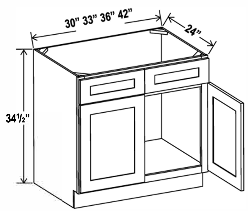 Kitchen Sink Base , 30 PVC White Shaker
