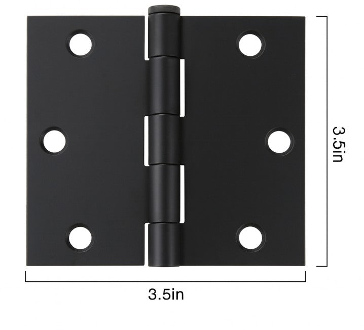 Door Hinge , 3.5" , Square , Matte Black , (Single)