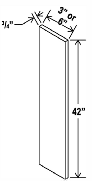 Filler , 6" x 42", Shaker , PVC White