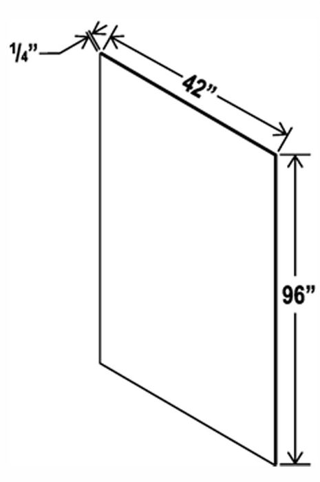 Finishing Panel , 42" x 96" , Shaker , PVC White