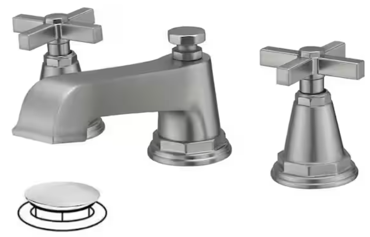 Bathroom Faucet , Widespread , Double-Handle  Brushed Nickel