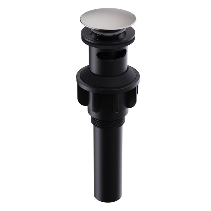 Pop Up Drain , Plastic , Overflow , Brushed Nickel