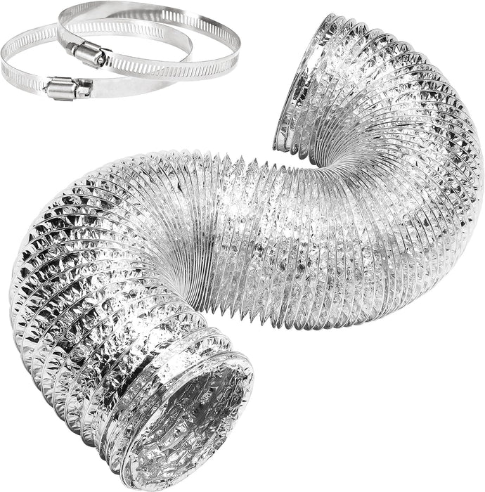 Vent ,  96"x  4", Dryer , Flexible Foil Duct with Clamps