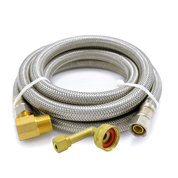 Supply Line , 60" , Dishwasher ,  3/8" x 3/8" with Brass Elbow , Stainless Steel