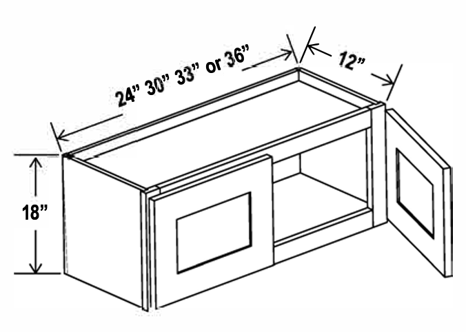 Wall Cabinet , 30" x 18" , Shaker , PVC White