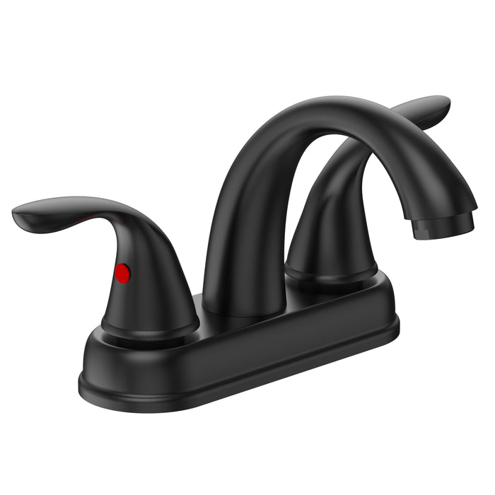 Bathroom Faucet , Double-Handle , Matte Black