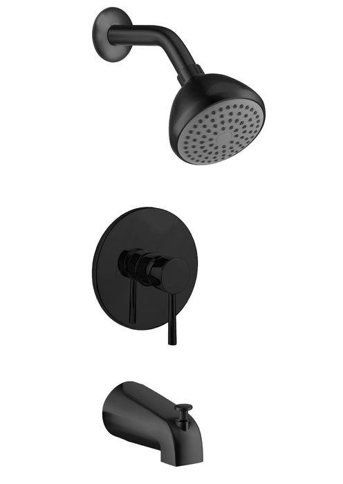 Tub/Shower Faucet w/ Valve , Single-Handle ,  Matte Black