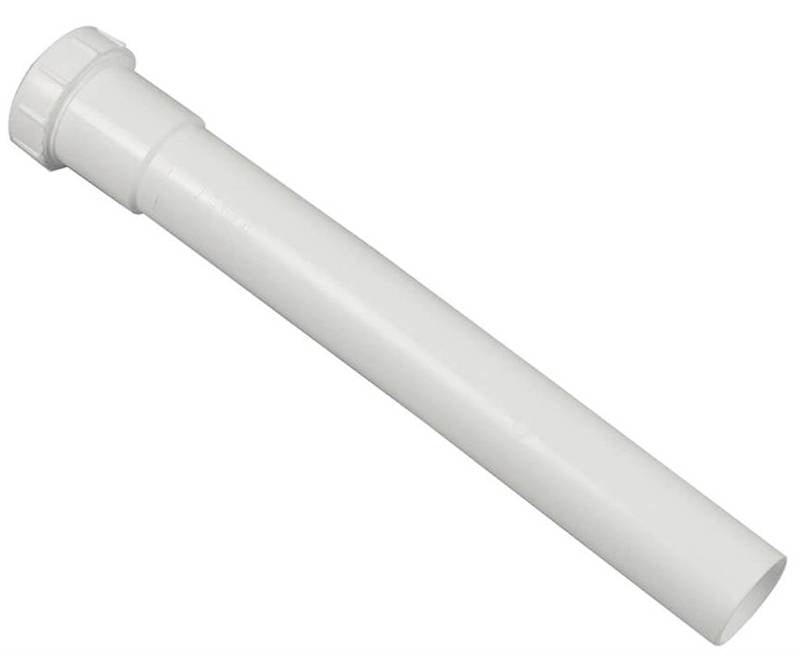 P Trap Extension Tube , 1-1/4" x 12" , Adapers Included , White