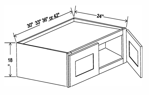 Wall Cabinet , 30" x 18" x 24" , Shaker , PVC White