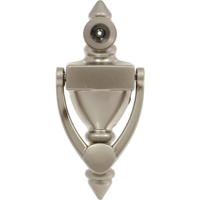Door Knocker, 5-1/4" x 2-1/2", Viewer , Satin Nickel
