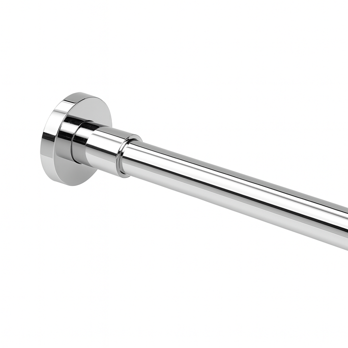 Shower Rod , 44" to 72" , Straight , Polished Chrome